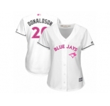 Women Mother's Day Toronto Blue Jays #20 Josh Donaldson White Replica Jersey