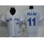 Women Toronto Blue Jays #11 Kevin Pillar White Home Stitched Baseball Jersey