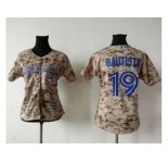 Women Toronto Blue Jays #19 Jose Bautista Camo Fashion Stitched MLB Jersey
