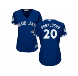 Women's Majestic Toronto Blue Jays #20 Josh Donaldson Authentic Royal Blue 2017 Spring Training Cool Base MLB Jersey