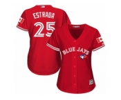 Women's Majestic Toronto Blue Jays #25 Marco Estrada Authentic Red Canada Day MLB Jersey
