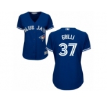 Women's Majestic Toronto Blue Jays #37 Jason Grilli Replica Blue Alternate MLB Jersey