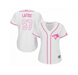 Women's Majestic Toronto Blue Jays #57 Mat Latos Replica White Fashion Cool Base MLB Jersey