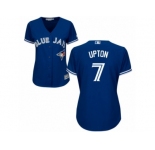 Women's Majestic Toronto Blue Jays #7 B.J. Upton Authentic Blue Alternate MLB Jersey