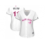 Women's Toronto Blue Jays #11 Kevin Pillar White Mother's Day Cool Base Stitched MLB Jersey