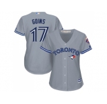 Women's Toronto Blue Jays #17 Ryan Goins Grey Road Stitched MLB Jersey