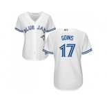 Women's Toronto Blue Jays #17 Ryan Goins White Home Stitched MLB Jersey