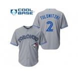 Women's Toronto Blue Jays #2 Troy Tulowitzki Grey Road Stitched MLB Jersey