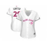 Women's Toronto Blue Jays #29 Joe Carter White Mother's Day Cool Base Stitched MLB Jersey