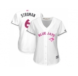 Women's Toronto Blue Jays #6 Marcus Stroman White Mother's Day Cool Base Stitched MLB Jersey