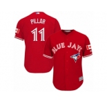 Youth Majestic Toronto Blue Jays #11 Kevin Pillar Authentic Red Canada Day MLB Jersey