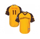 Youth Majestic Toronto Blue Jays #11 Kevin Pillar Authentic Yellow 2016 All-Star American League BP Cool Base MLB Jersey