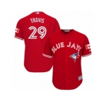 Youth Majestic Toronto Blue Jays #29 Devon Travis Authentic Red Canada Day MLB Jersey