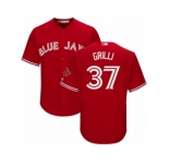 Youth Majestic Toronto Blue Jays #37 Jason Grilli Authentic Red Canada Day MLB Jersey