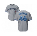 Youth Majestic Toronto Blue Jays #46 Brett Anderson Replica Grey Road MLB Jersey