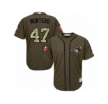 Youth Majestic Toronto Blue Jays #47 Miguel Montero Authentic Green Salute to Service MLB Jersey