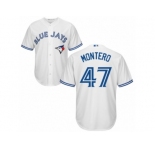 Youth Majestic Toronto Blue Jays #47 Miguel Montero Authentic White Home MLB Jersey