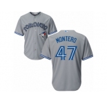 Youth Majestic Toronto Blue Jays #47 Miguel Montero Replica Grey Road MLB Jersey