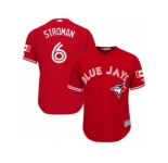 Youth Majestic Toronto Blue Jays #6 Marcus Stroman Authentic Red Canada Day MLB Jersey