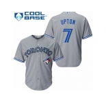 Youth Majestic Toronto Blue Jays #7 B.J. Upton Replica Grey Road MLB Jersey