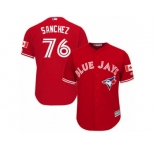 Youth Majestic Toronto Blue Jays #76 Tony Sanchez Authentic Red Canada Day MLB Jersey