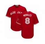 Youth Majestic Toronto Blue Jays #8 Kendrys Morales Authentic Red Canada Day MLB Jersey