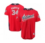 Youth Majestic Washington Nationals #34 Bryce Harper Game Red National League 2018 MLB All-Star MLB Jersey