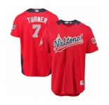 Youth Majestic Washington Nationals #7 Trea Turner Game Red National League 2018 MLB All-Star MLB Jersey