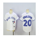 Youth Toronto Blue Jays #20 Josh Donaldson Majestic White 40th Anniversary Patch Cool Base Jersey