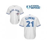 Youth Toronto Blue Jays #21 Roger Clemens White Cool Base Stitched MLB Jersey