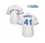 Youth Toronto Blue Jays #41 Aaron Sanchez White Cool Base Stitched MLB Jersey