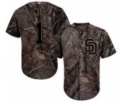 Youth Majestic San Diego Padres #1 Ozzie Smith Authentic Camo Realtree Collection Flex Base MLB Jersey