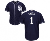 Youth Majestic San Diego Padres #1 Ozzie Smith Replica Navy Blue Alternate 1 Cool Base MLB Jersey