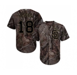Youth Majestic San Diego Padres #18 Austin Hedges Authentic Camo Realtree Collection Flex Base MLB Jersey