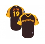 Youth Majestic San Diego Padres #19 Tony Gwynn Authentic Brown 2016 All-Star National League BP Cool Base Cool Base MLB Jersey