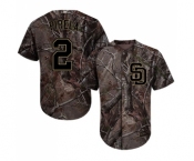 Youth Majestic San Diego Padres #2 Jose Pirela Authentic Camo Realtree Collection Flex Base MLB Jersey