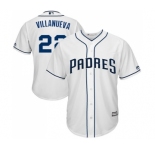 Youth Majestic San Diego Padres #22 Christian Villanueva Authentic White Home Cool Base MLB Jersey