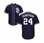 Youth Majestic San Diego Padres #24 Rickey Henderson Replica Navy Blue Alternate 1 Cool Base MLB Jersey