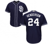 Youth Majestic San Diego Padres #24 Rickey Henderson Replica Navy Blue Alternate 1 Cool Base MLB Jersey
