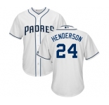 Youth Majestic San Diego Padres #24 Rickey Henderson Replica White Home Cool Base MLB Jersey