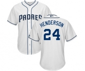Youth Majestic San Diego Padres #24 Rickey Henderson Replica White Home Cool Base MLB Jersey
