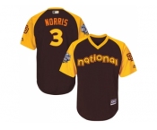 Youth Majestic San Diego Padres #3 Derek Norris Authentic Brown 2016 All-Star National League BP Cool Base Cool Base MLB Jersey