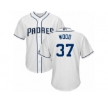 Youth Majestic San Diego Padres #37 Travis Wood Authentic White Home Cool Base MLB Jersey