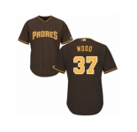 Youth Majestic San Diego Padres #37 Travis Wood Replica Brown Alternate Cool Base MLB Jersey