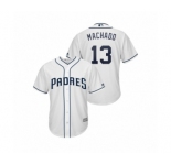 Youth Padres #13 Manny Machado Majestic Home Cool Base Jersey