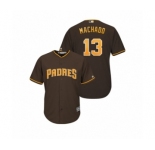 Youth Padres #13 Manny Machado Majestic Official Cool Base Jersey
