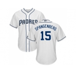 Youth San Diego Padres #15 Cory Spangenberg White Cool Base Stitched MLB Jersey