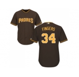 Youth San Diego Padres #34 Rollie Fingers Brown Cool Base Stitched MLB Jersey