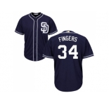 Youth San Diego Padres #34 Rollie Fingers Navy blue Cool Base Stitched MLB Jersey