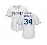 Youth San Diego Padres #34 Rollie Fingers White Cool Base Stitched MLB Jersey